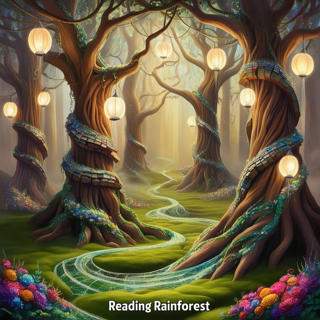 Magical forest representing Reading Rainforest